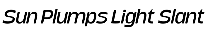 Sun Plumps Light Slant Font Image