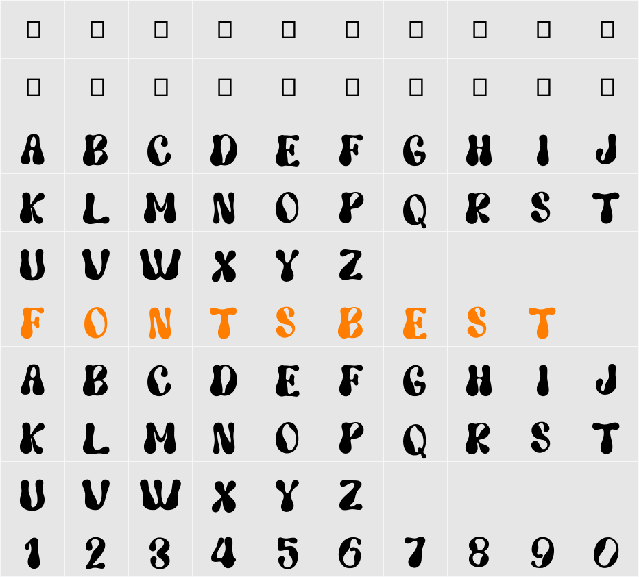 Grandma House Sans_DEMO Character Map