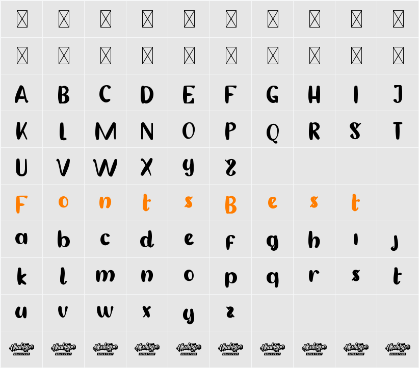 FreshMulberryDemo Character Map