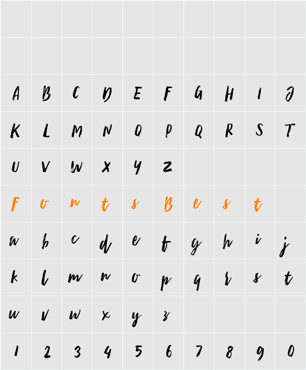 Ample Script Character Map
