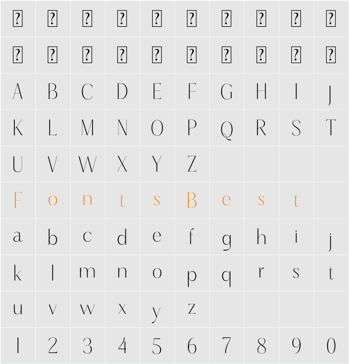 Qaflone Character Map