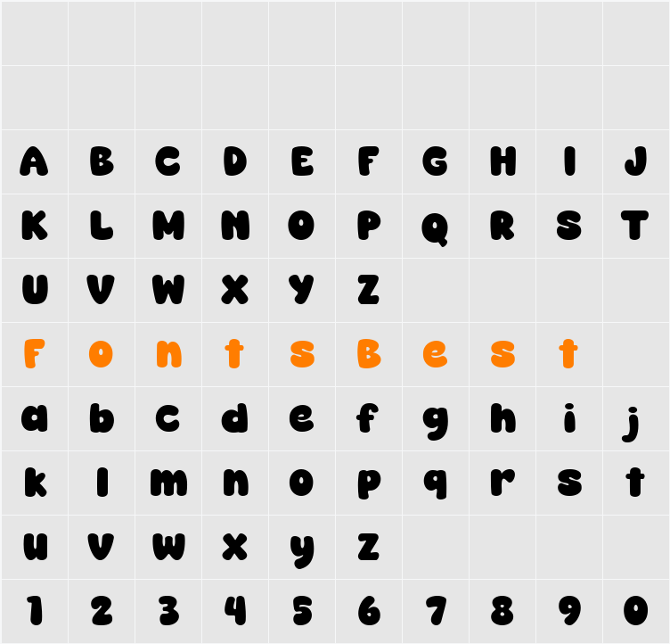 Super Caramel Character Map