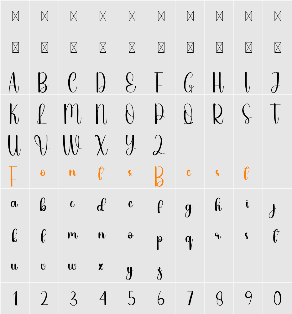 Kleo Blue Character Map