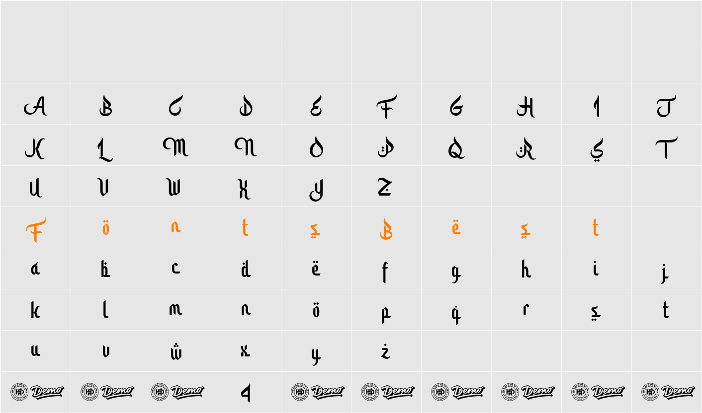 Sketsa Ramadhan Alternates Character Map