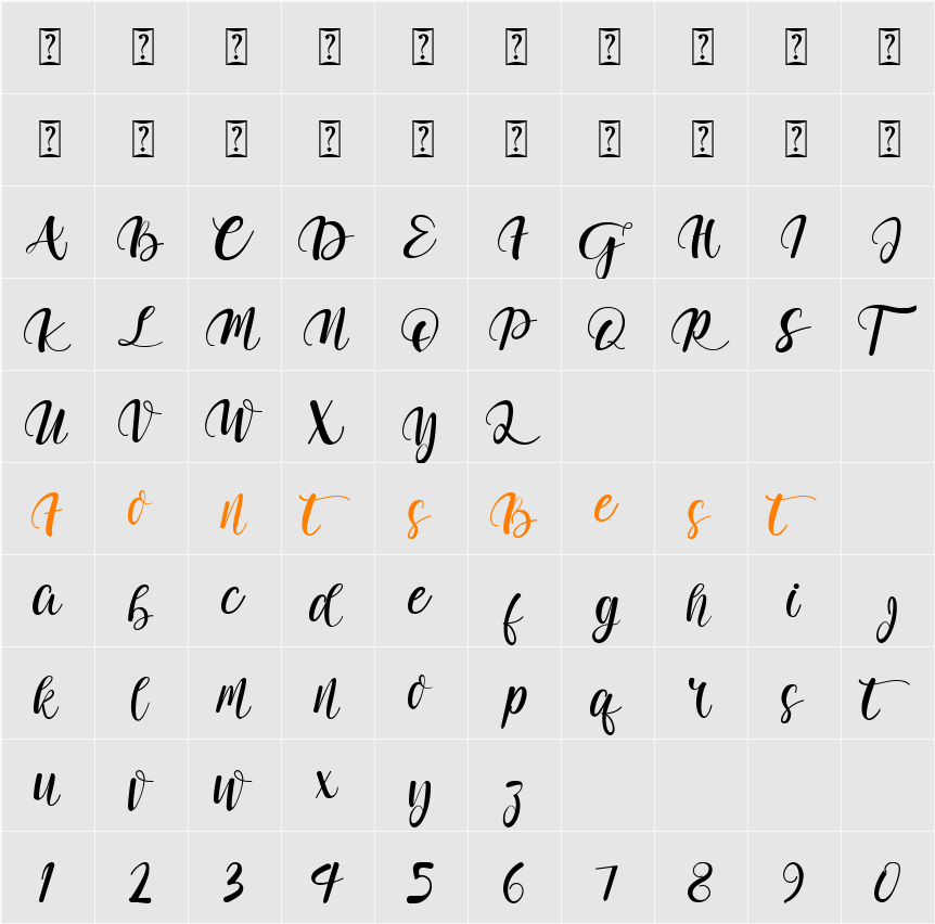 Adelwish Character Map