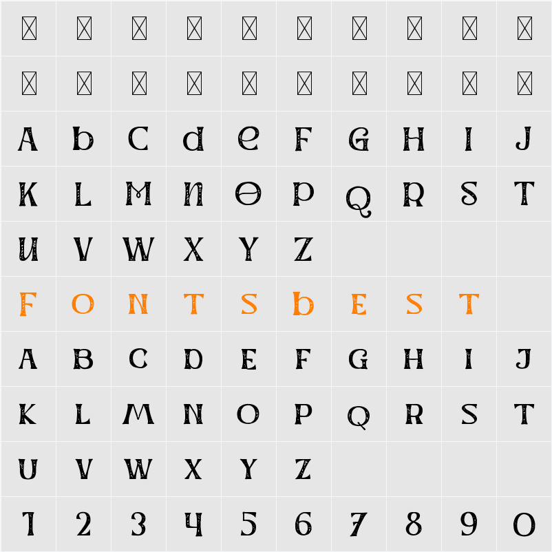 Werd Texture Character Map