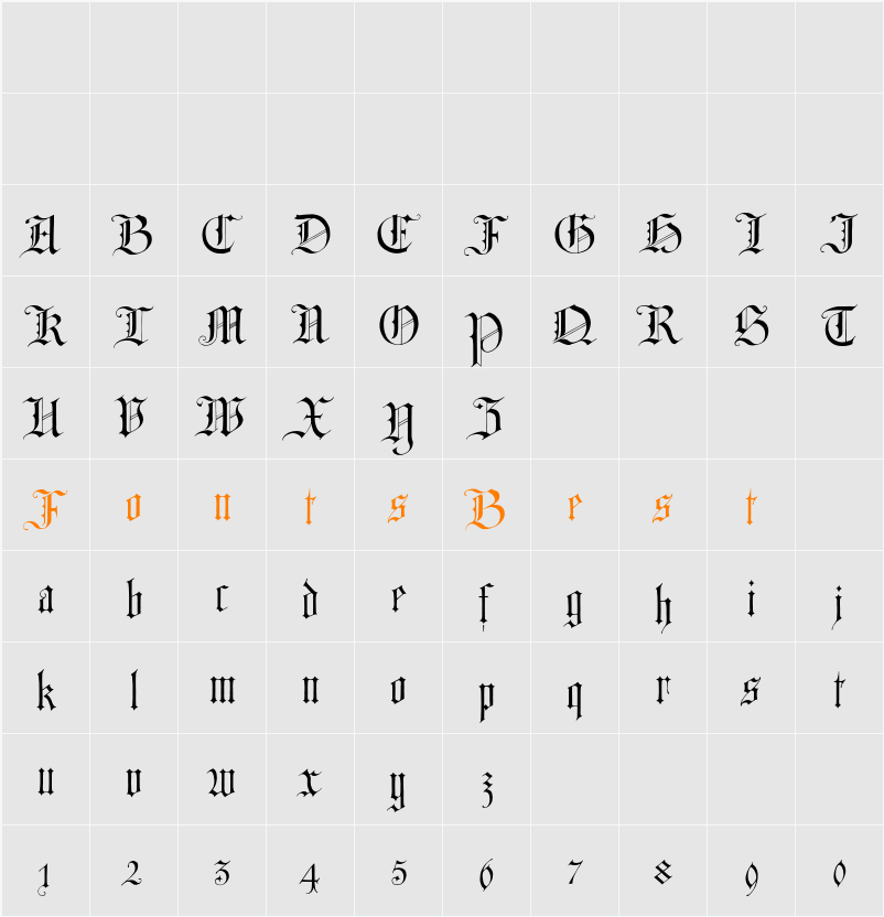 TC Blackcat Character Map