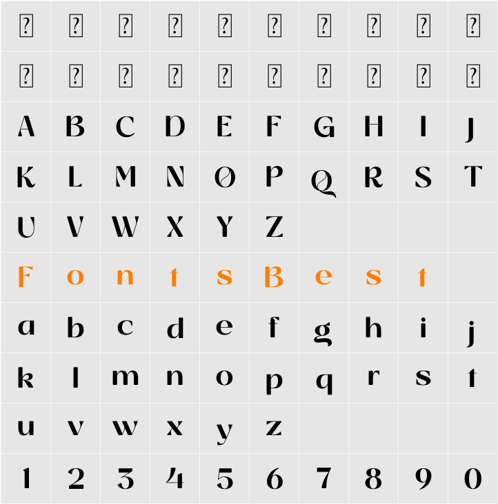 Giahfita Character Map