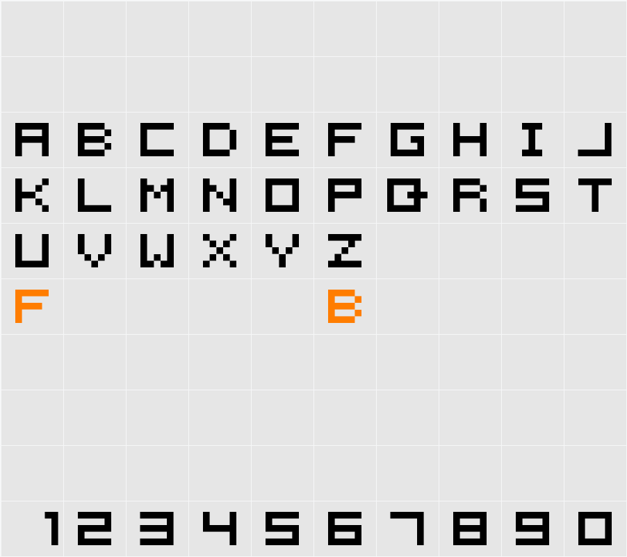 5x5 MT Pixel Character Map