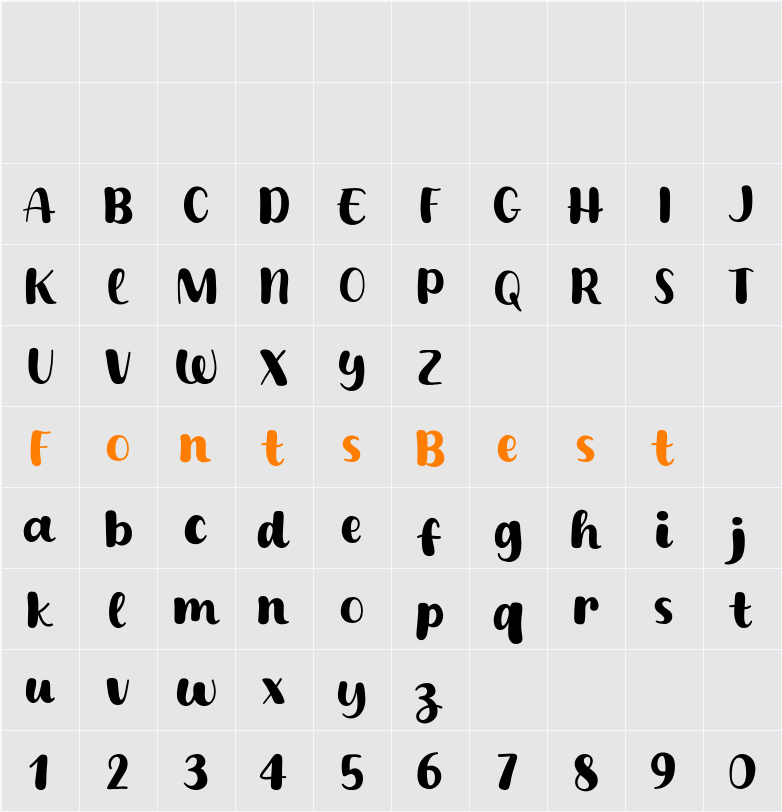 Lazydog Character Map
