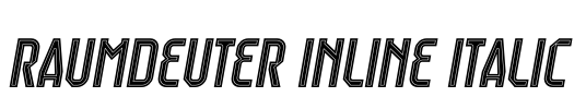 Raumdeuter Inline Italic Font Image