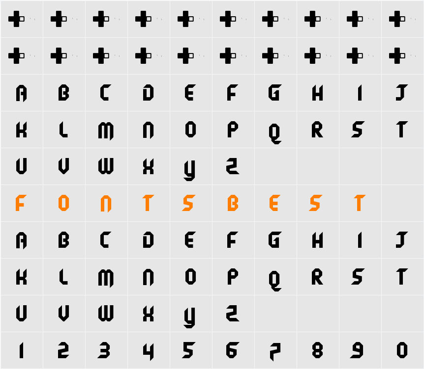 Tonyl Shift Character Map
