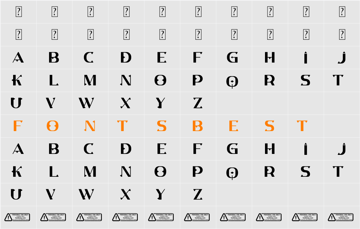 Cryptonix PERSONAL USE ONLY! Character Map