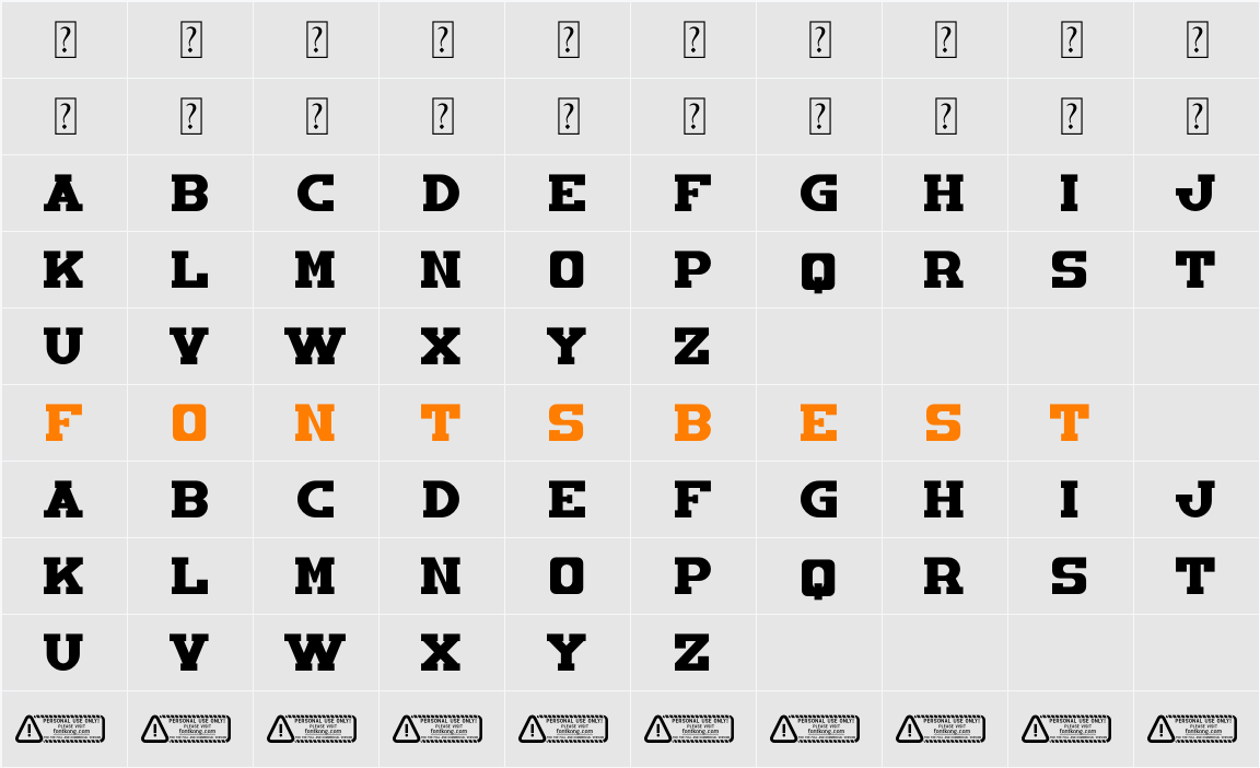 Football PERSONAL USE ONLY! Character Map