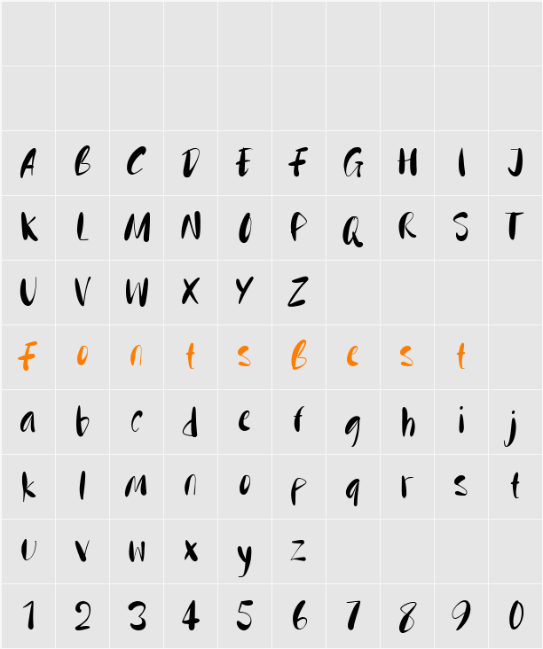 Fast Ink - Demo Character Map
