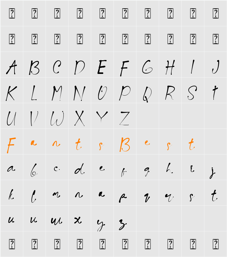 Black Amster Character Map