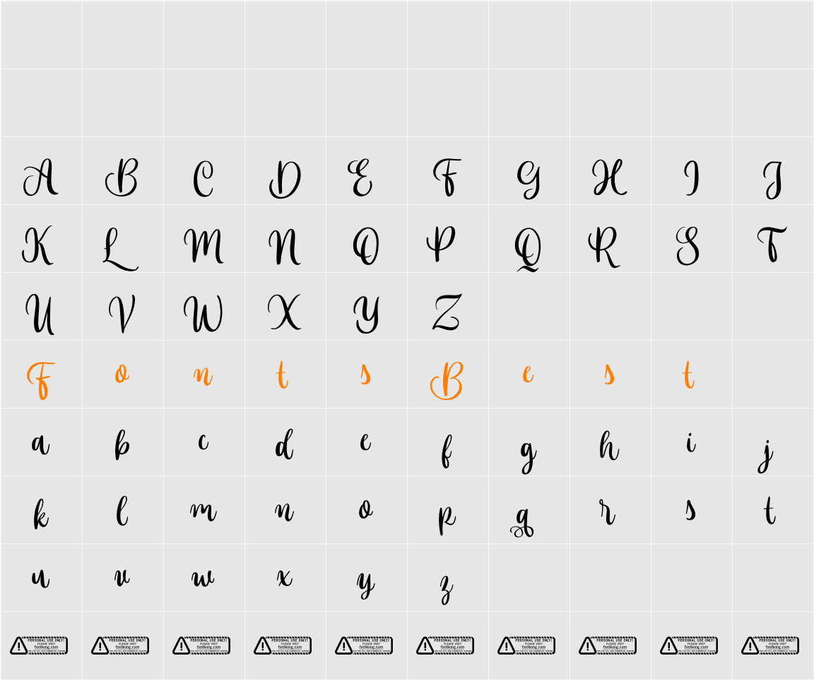 Rabella PERSONAL USE ONLY! Character Map