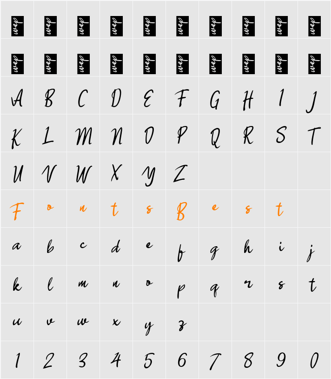 j Jemblem Script Character Map
