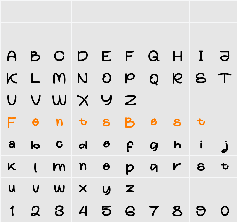 Partty Character Map