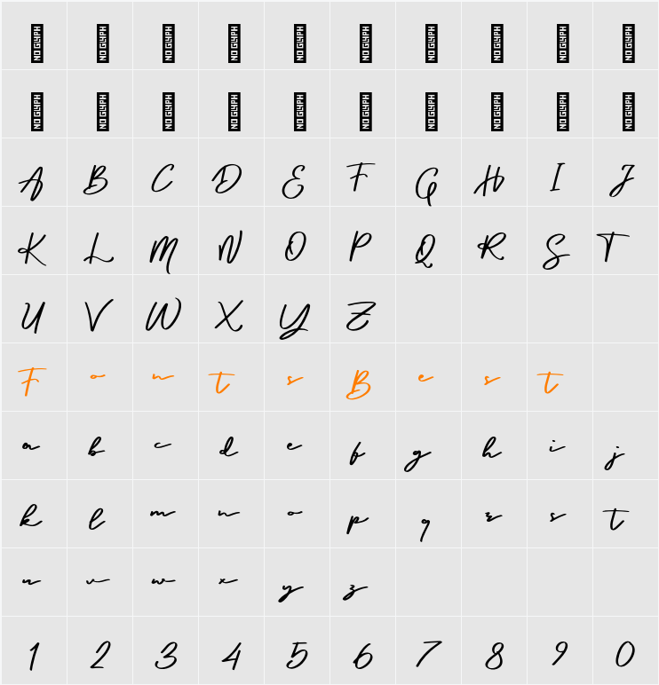 Enzakiel Personal Use Character Map