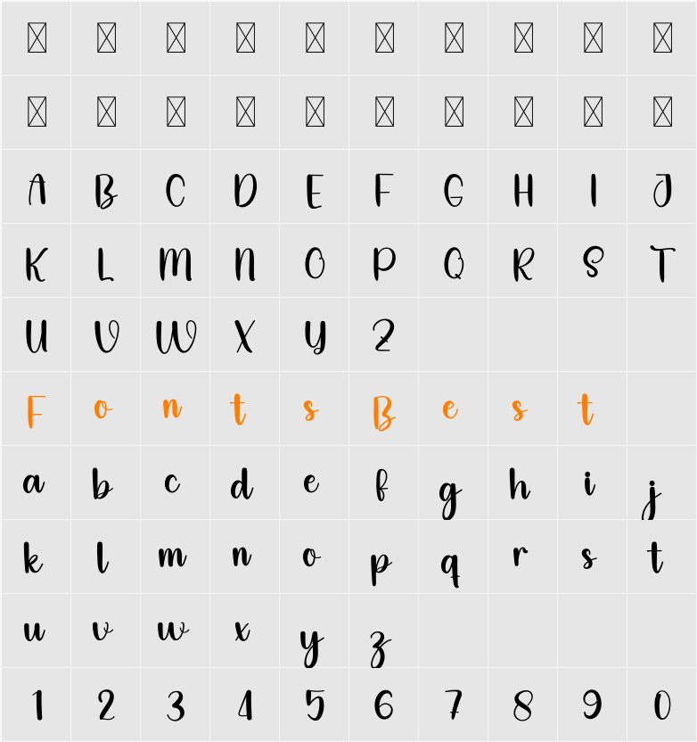 Sign Writing Character Map