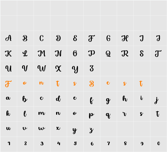Lhetyan Script Character Map