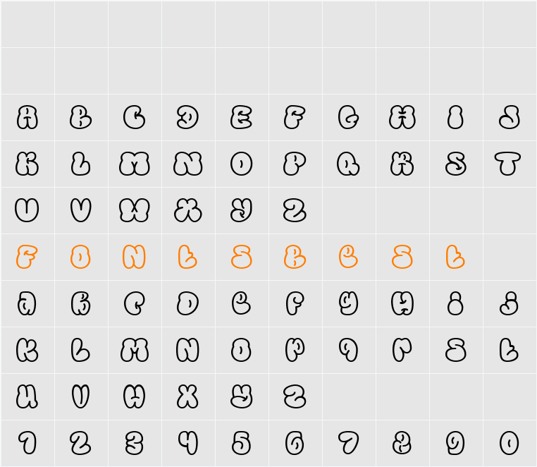 Napblow DEMO Character Map