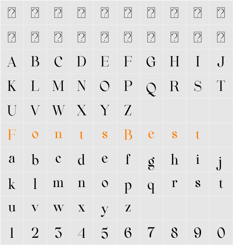 Beautiful Comethrue Medium Ultra Condensed Character Map