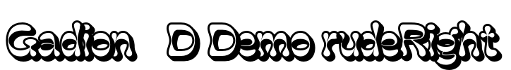 Gadion 3D Demo rudeRight Font Image