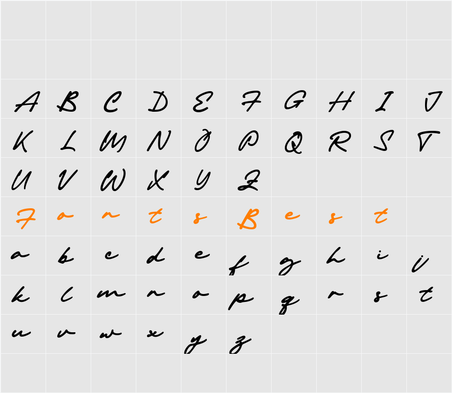 Michigan Signature Character Map