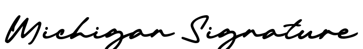 Michigan Signature Font Image