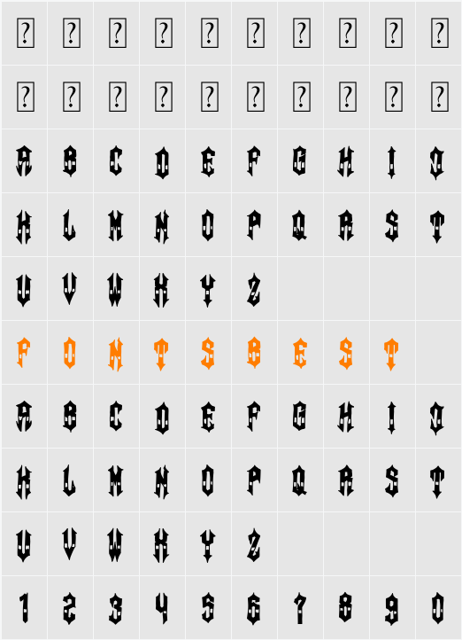 Heavy Metal Character Map
