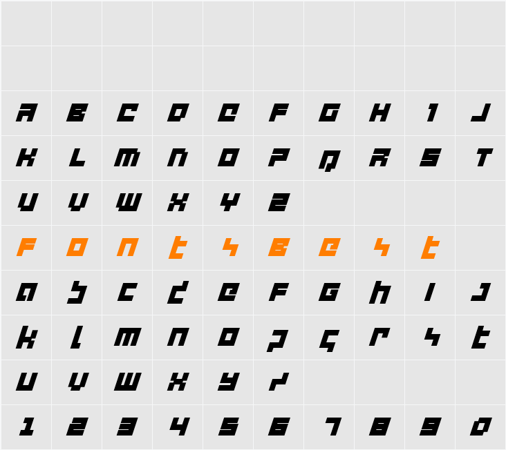 deep data cube super-italic Character Map