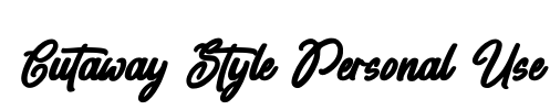 Cutaway Style Personal Use Font Image