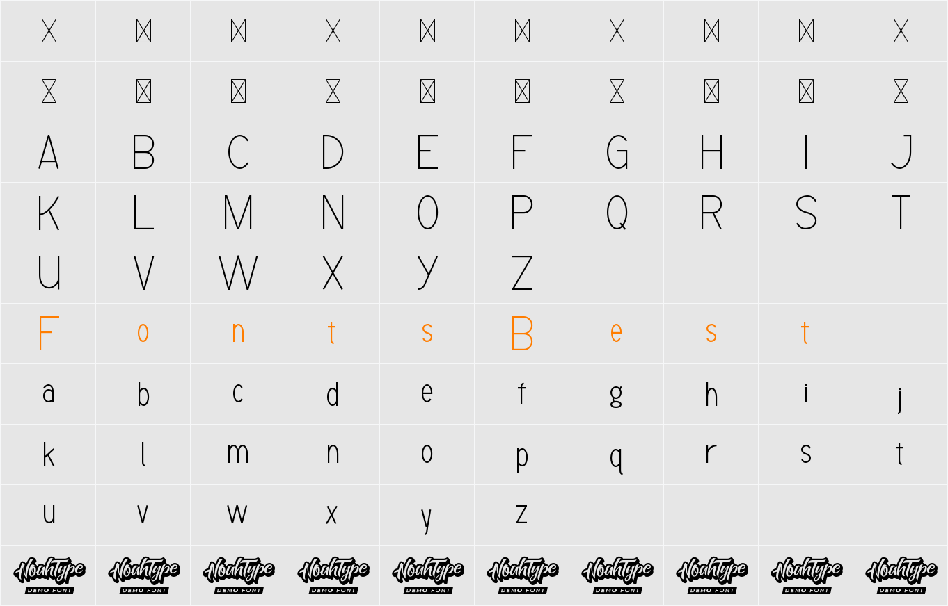 Checklist Demo Character Map