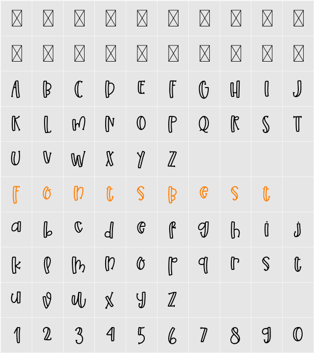Pumpkin Syrup Line Character Map