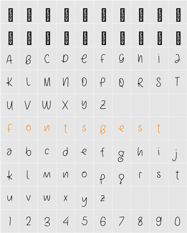 Gajadee Personal Use Character Map