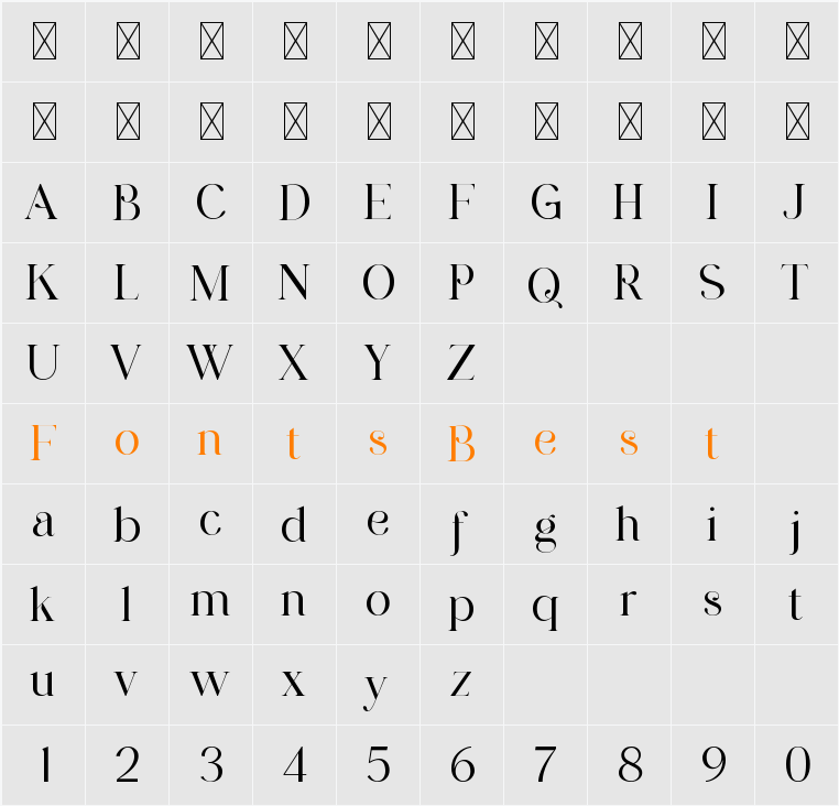 BrunizerDisplay Character Map