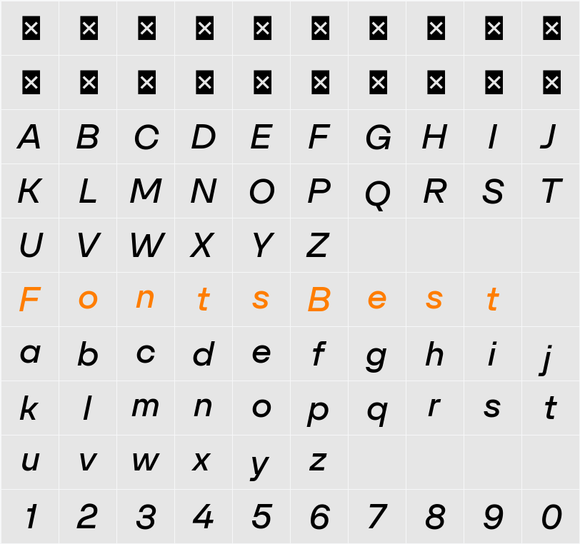 SFT Schrifted Sans TRIAL Medium Character Map