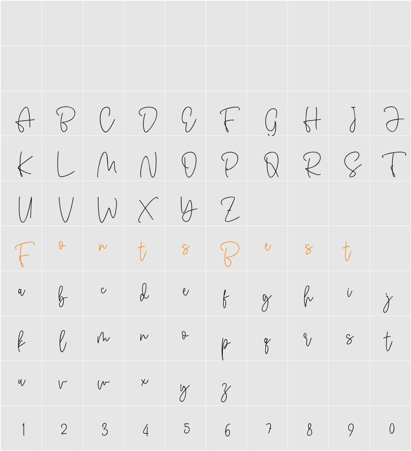 Antouk Script Personal Use Character Map