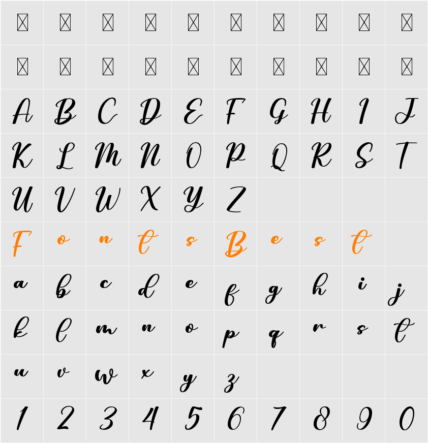Welcome Character Map