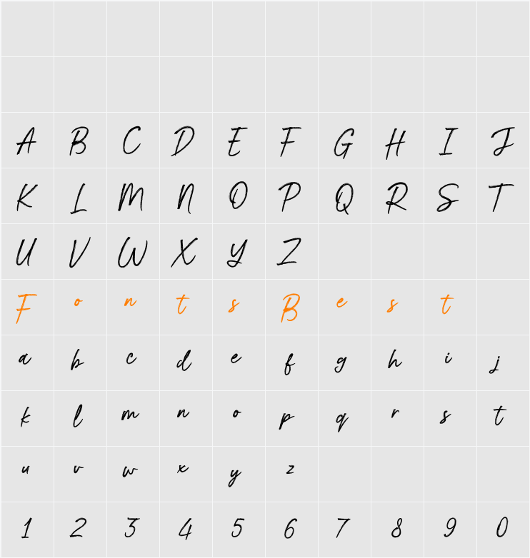 Billion Brush Character Map