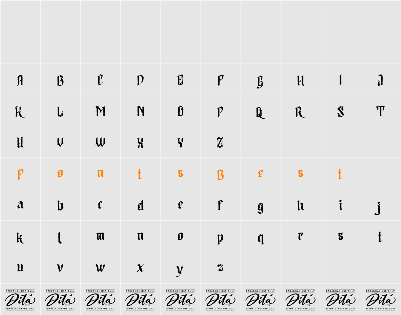 Redwinger Personal Use Character Map