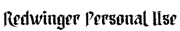 Redwinger Personal Use Font Image