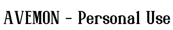 AVEMON - Personal Use Font Image