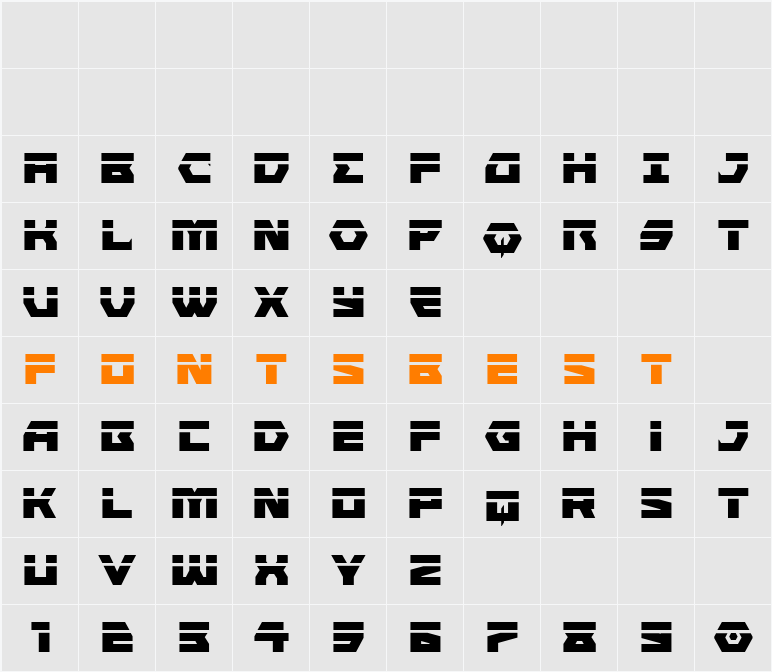 Cyberform Laser Character Map