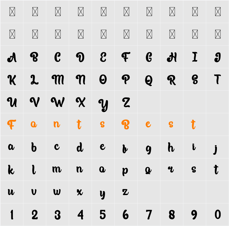 Anhay Character Map