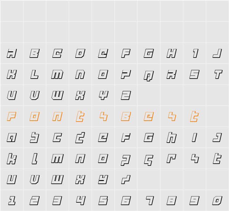 deep data 3d italic Character Map