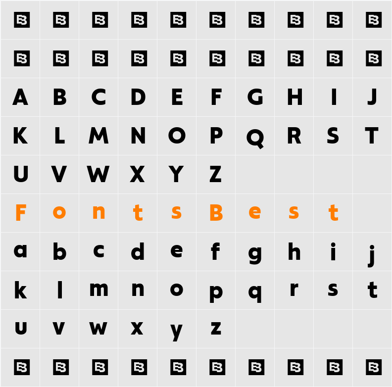 Modeska Trial ExtBd Character Map