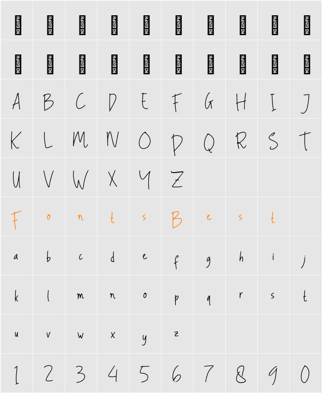 Alexandra Signature Character Map